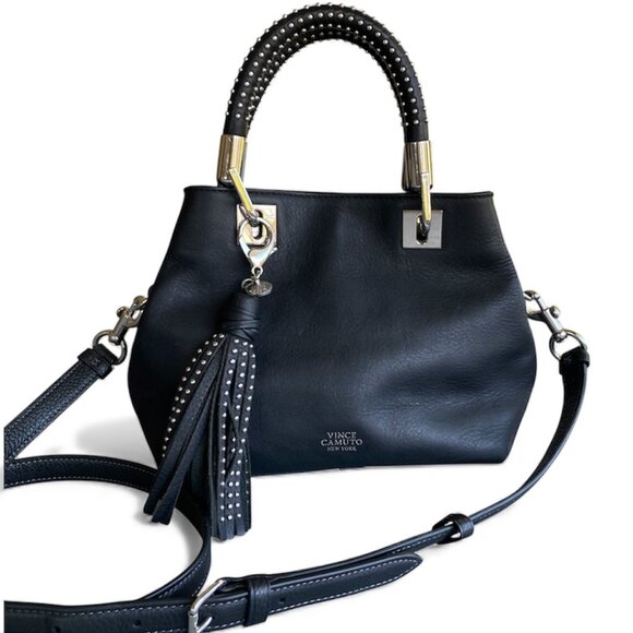 Vince Camuto Elva Studded Leather Satchel Crossbody Bag - Picture 1 of 15